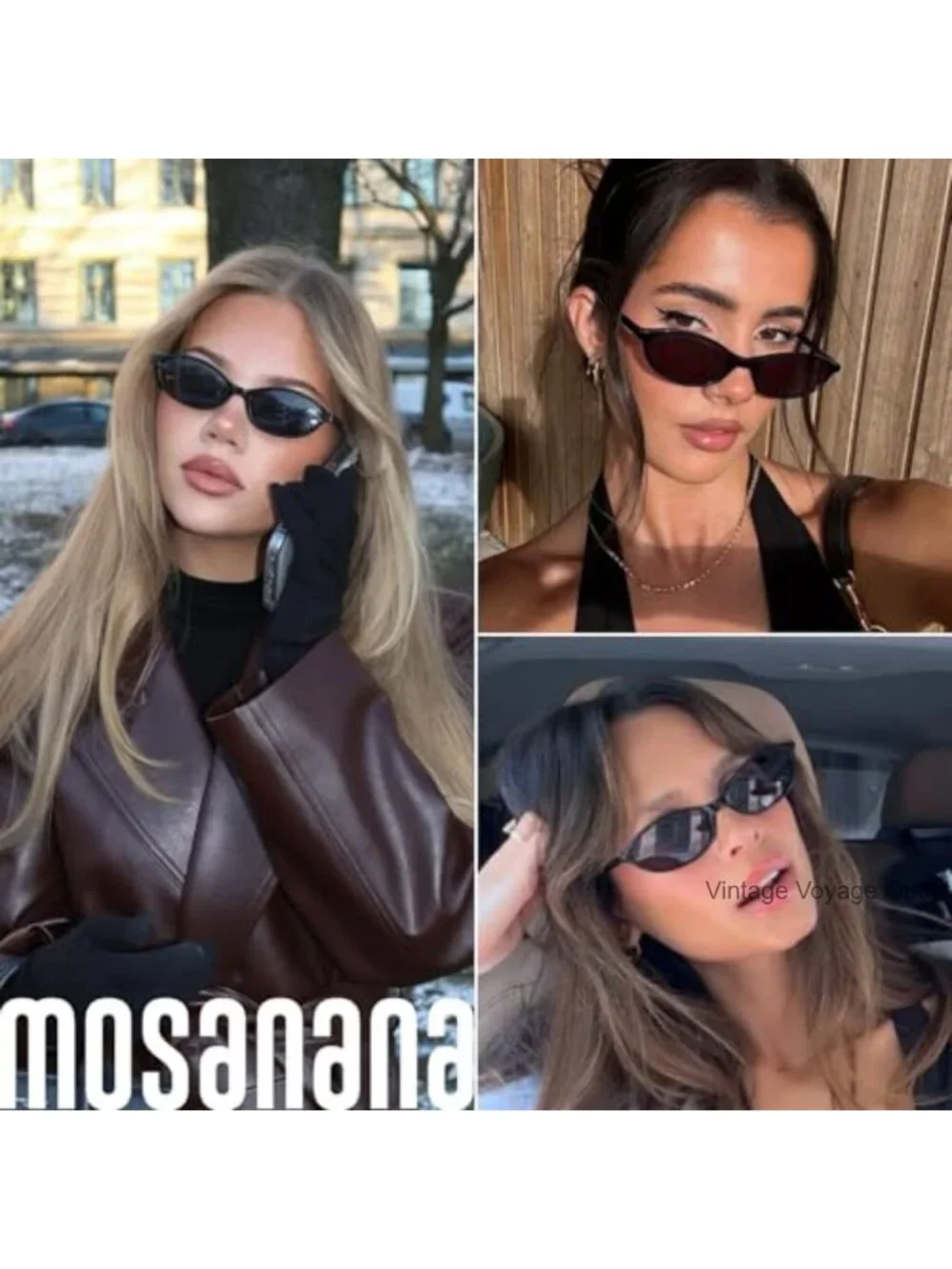 Small Oval Sunglasses Retro 90s UV400 Protection Plastic Frame
